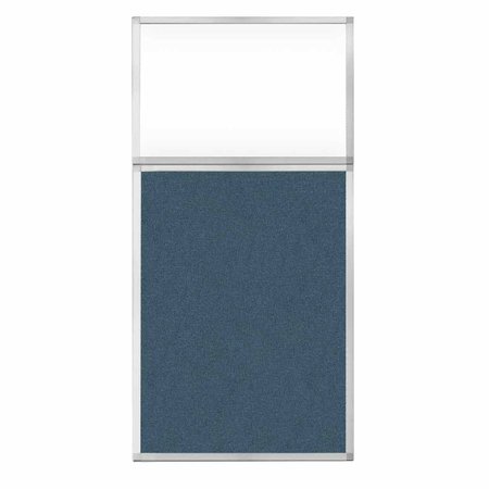 VERSARE Hush Panel Configurable Cubicle Partition 3' x 6' W/ Window Caribbean Fabric Clear Window 1812503-2